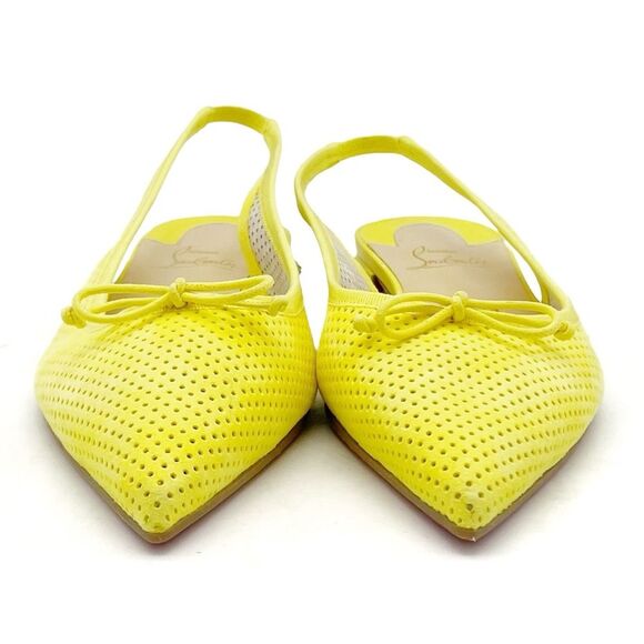 Christian Louboutin Citron Perforated Suede Spiked Hall Slingback Flats Size 40 - Picture 9 of 16